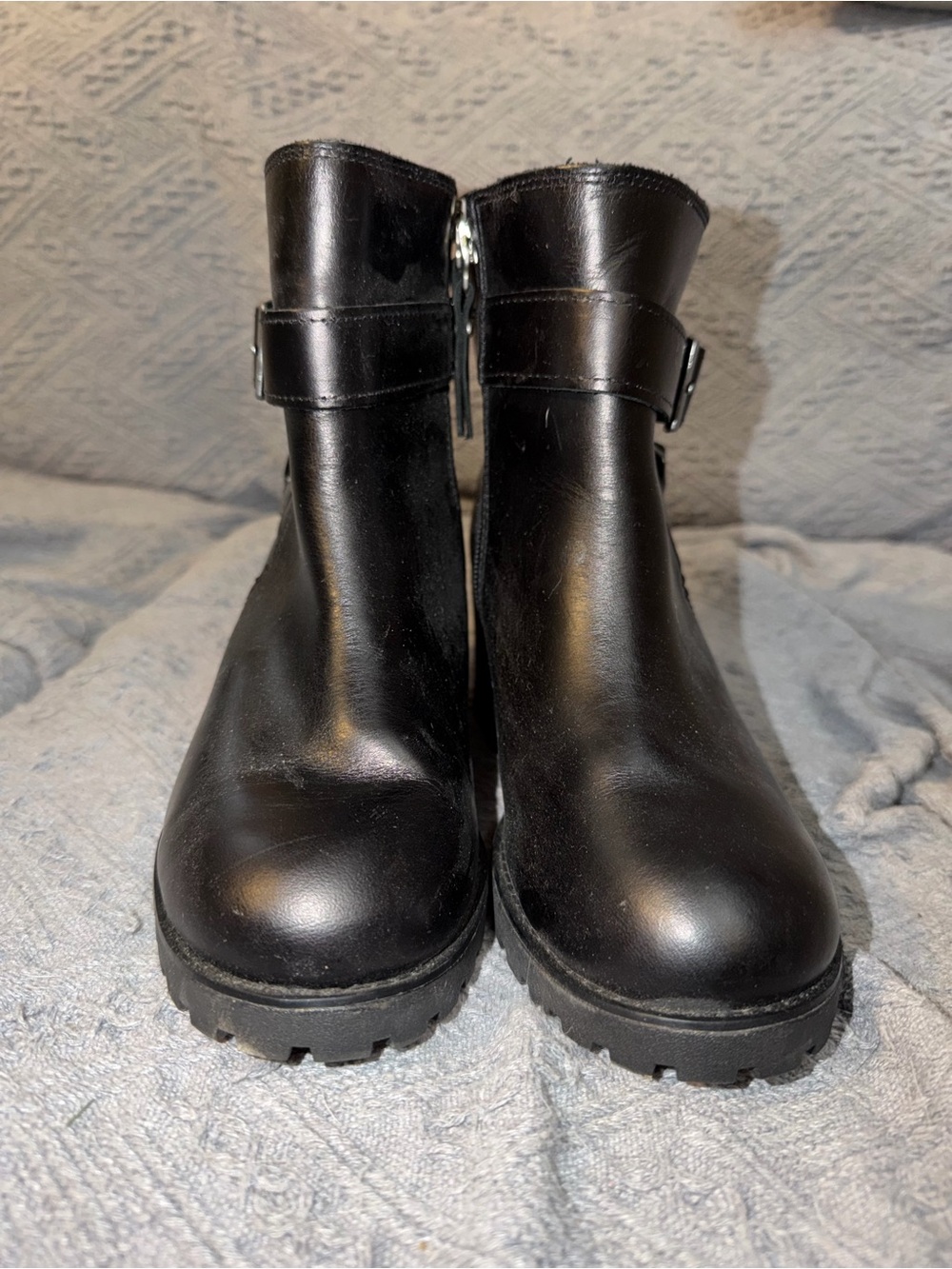 Harley-Davidson Women's Black Leather Ankle Boots with Buckle
